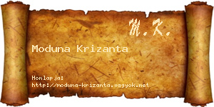 Moduna Krizanta névjegykártya